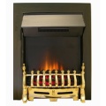 The Adam Ribbon Black Electric Fire + Brass Blenheim Fret