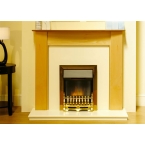 The Capri and Marfil Fireplace with Adam Brass Electric Fire