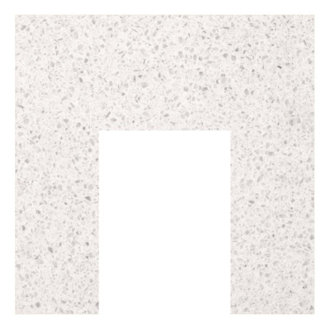Aurora Fireplace Back Panel, Marble, China White