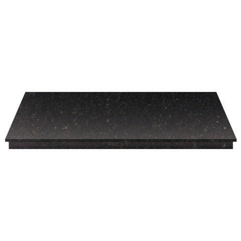 Aurora Fireplace Hearth, 60 by 15 Inch, Granite, Black