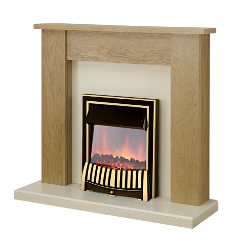 Adam New England Oak & Ivory with Elan Fire Brass