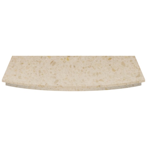 Aurora Curved Fireplace Hearth, 54 Inch, Marble, Marfil Stone