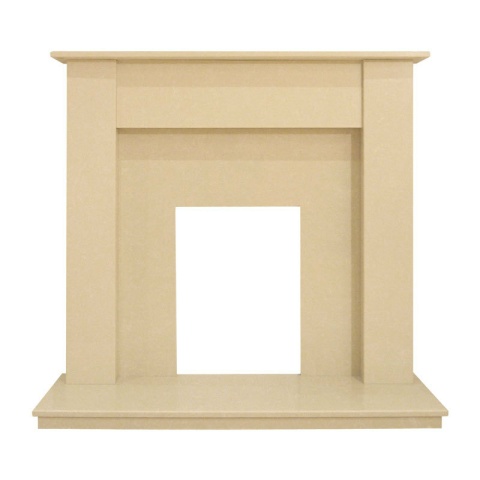 Aurora Trinity Fire Surround Set, Marble, Beige stone