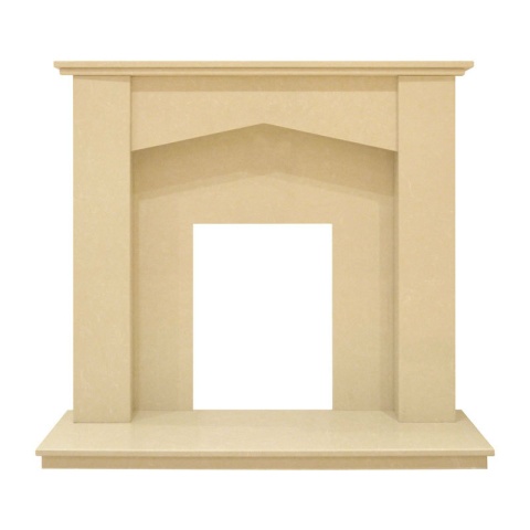 Aurora Georgia Fire Surround Set, Marble, Beige Stone