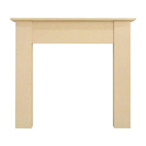 Aurora Trinity Fireplace Surround, 48 Inch, Marble, Beige Stone