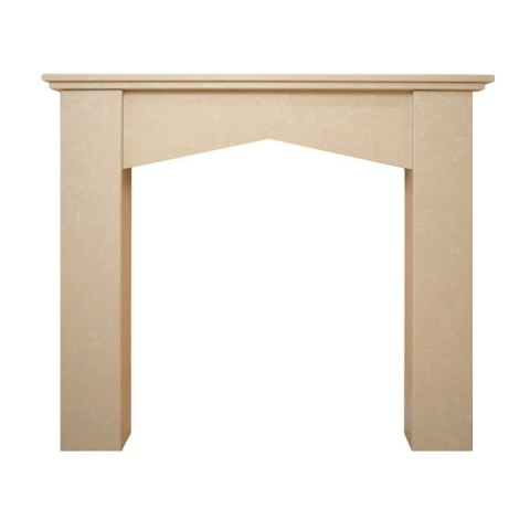 Aurora Georgia Fireplace Surround, 48 Inch, Marble, Beige Stone