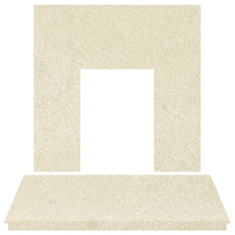 Aurora Back Panel and Hearth, 48 Inch, Marble, Honey Creme