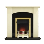 Holden Electric Fireplace Suite with Adam Ribbon Brass Electric Fire