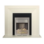 Genoa Ivory and Black Electric Fireplace Suite with Adam Hel