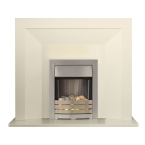 Genoa All Ivory Electric Fireplace Suite with Adam Helios Electric Fire