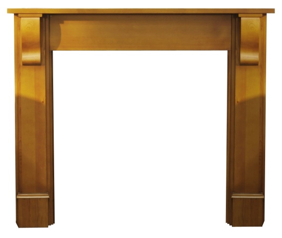 Adam Plain Corbel Fireplace Surround, 54 Inch, Golden Pine