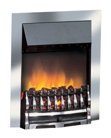 Dimplex Wynford Chrome Electric Fire, Optiflame Effect, Chrome