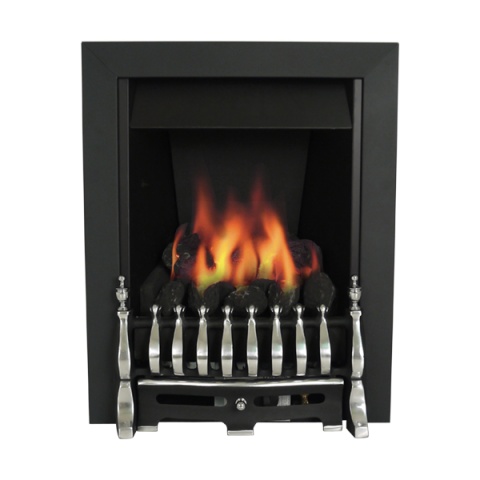 Adam Radiant Slimline Gas Fire in Black, 19 Inches