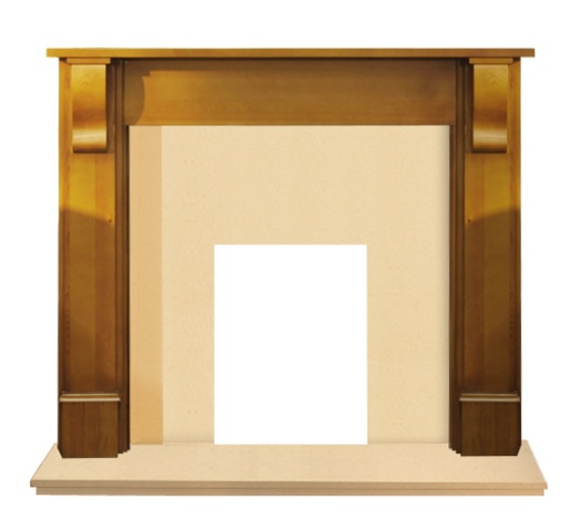 Adam Corbel Surround Set, Pine, Marble Back Panel and Hearth, Marfil