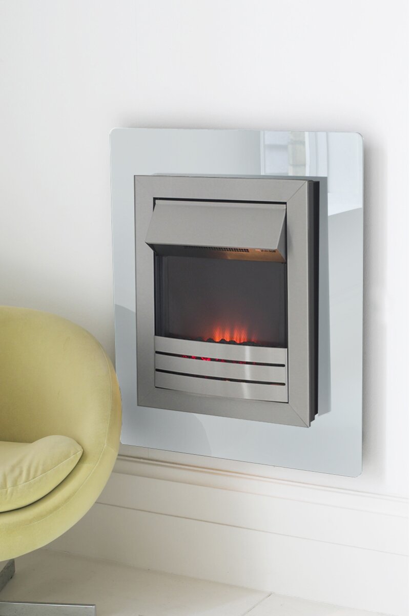 Adam Matisse White Glass Flame Effect Wall Mounted Electric Fire
