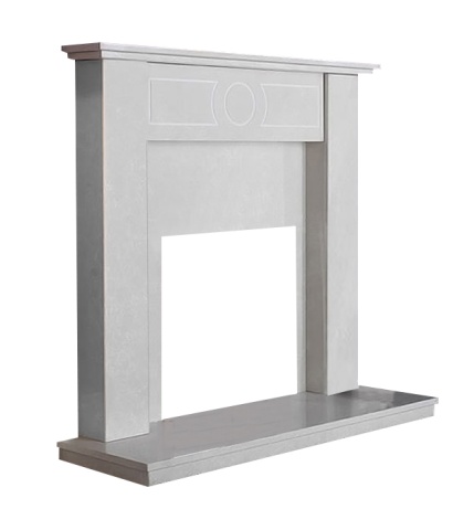 Aurora Corinthian Marble Fireplace in Roman Stone