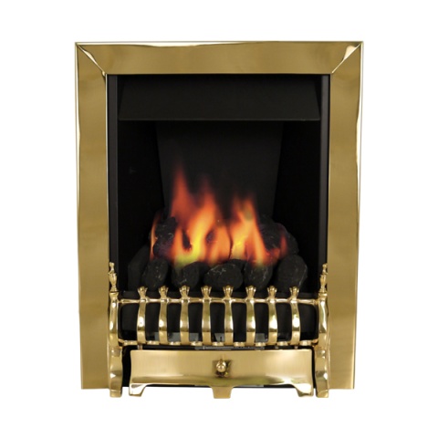 Adam Radiant Full Depth Gas Fire in Brass, 19 Inches