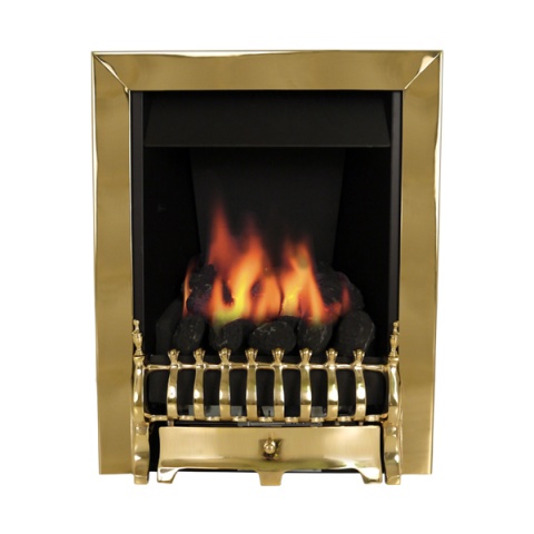 Adam Radiant Slimline Gas Fire in Brass, 19 Inches