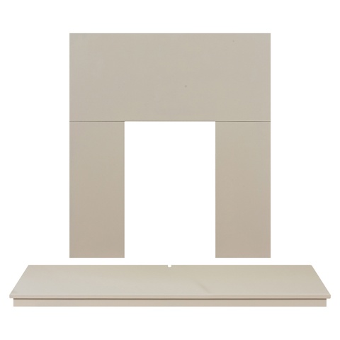 Adam 48 Wooden Back Panel and Hearth in Ivory
