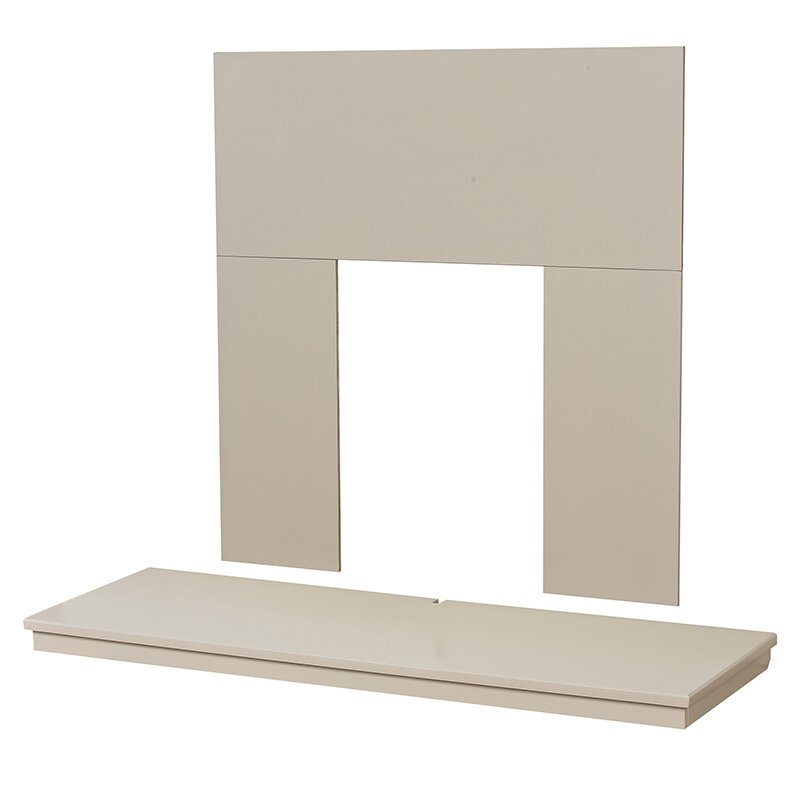 Adam Fireplace Back Panel and Hearth Set in Cream, 48 Inch Fireplace