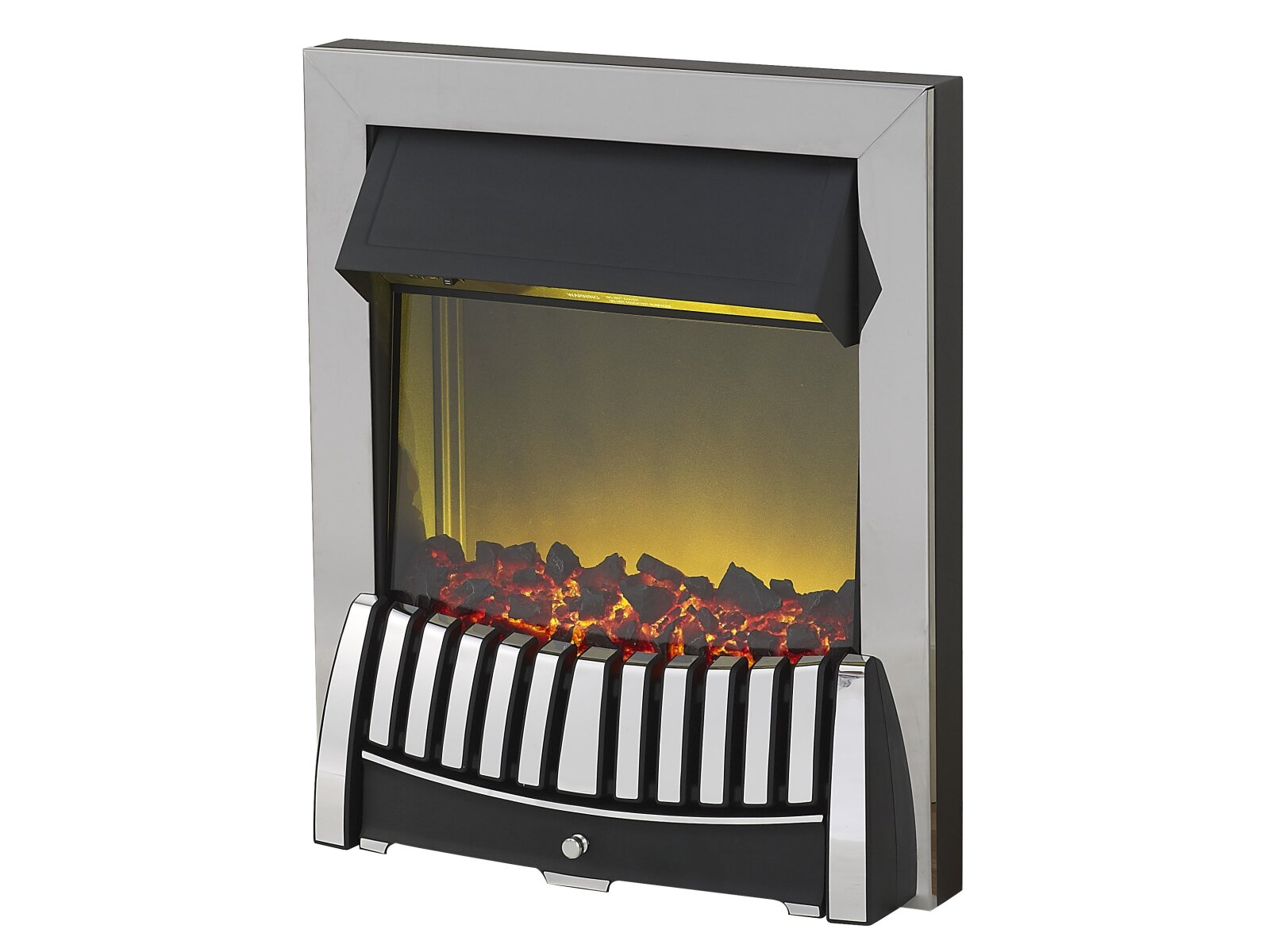Adam Elise Chrome Electric Fire Fireplace World