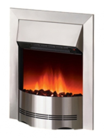 Dimplex Elda Electric Fire, Optiflame Effect, Brushed Steel