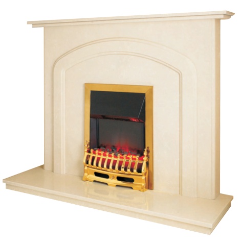 Aurora Hamilton Marble Fireplace in Roman Stone