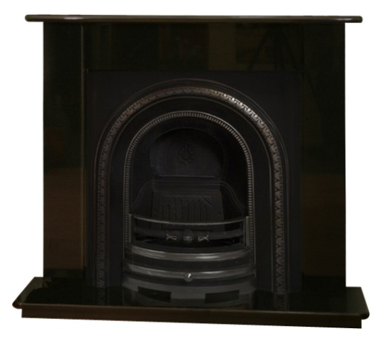 Knightsbridge Cast Iron and Granite Electric Fireplace, 54 Inch