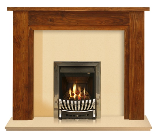 Adam Kingston Fire Surround Set, Marble Back Panel and Hearth, Marfil