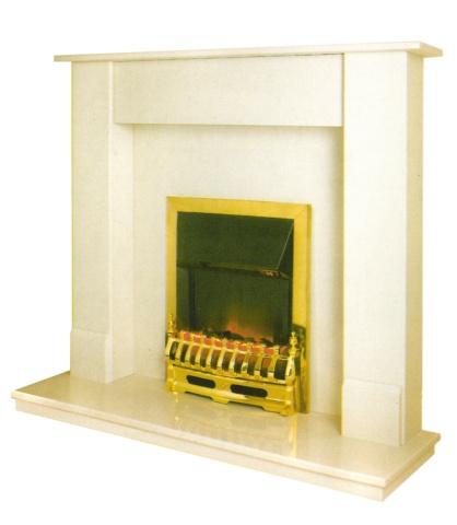 Aurora Maine Fire Surround Set, Marble, Beige Stone