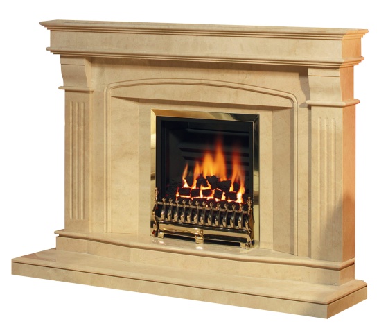 Aurora Marquis 54 Marble Fireplace Surround in Natural Creme