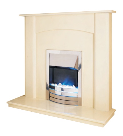 Aurora Verona Fire Surround Set, Marble, Beige Stone