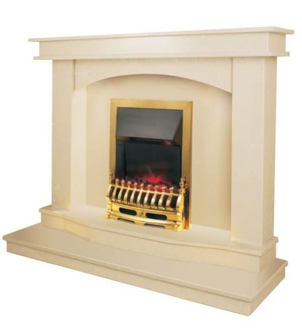 Aurora Warwick Marble Fireplace in Roman Stone