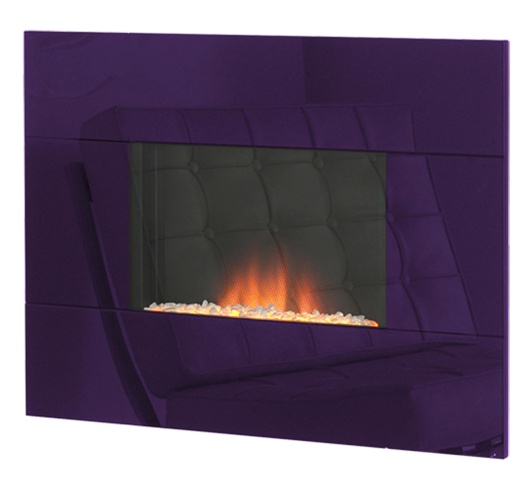 Adam Nexus Glass Electric Fire in Purple