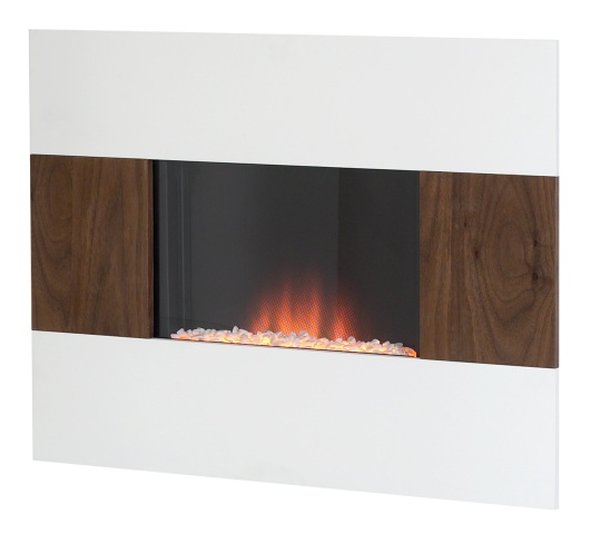 Adam Nexus Wood Electric Fire in White and Walnut