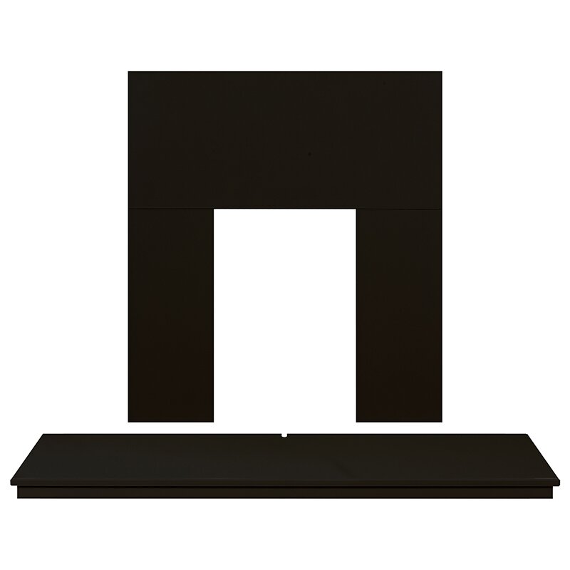 Adam Fireplace Back Panel and Hearth Set in Black, 54 Inch Fireplace