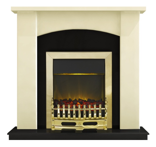Holden Electric Fireplace Suite with Adam Blenheim Brass Electric Fire - V2