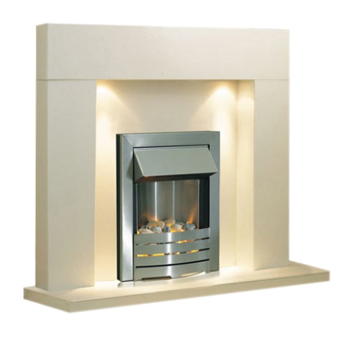 Aurora Bolero Fire Surround Set, Marble, China White