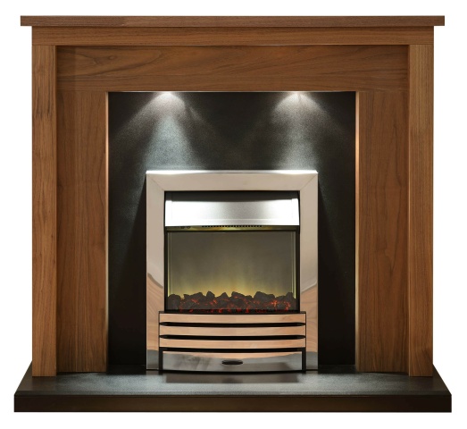 Adam Sanya 48 Inch Electric Fireplace Suite in Walnut and Black