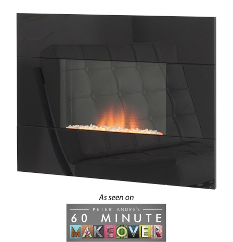 Adam Nexus Glass Electric Fire in Black