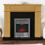 Windsor Oak/Black Electric Fireplace with Adam Colorado Electric Fire