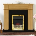 Windsor Oak/Black Electric Fireplace with Adam Ribbon Electric Fire
