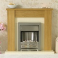 Solus Oak Veneer Electric Fireplace with Adam Helios Electric Fire