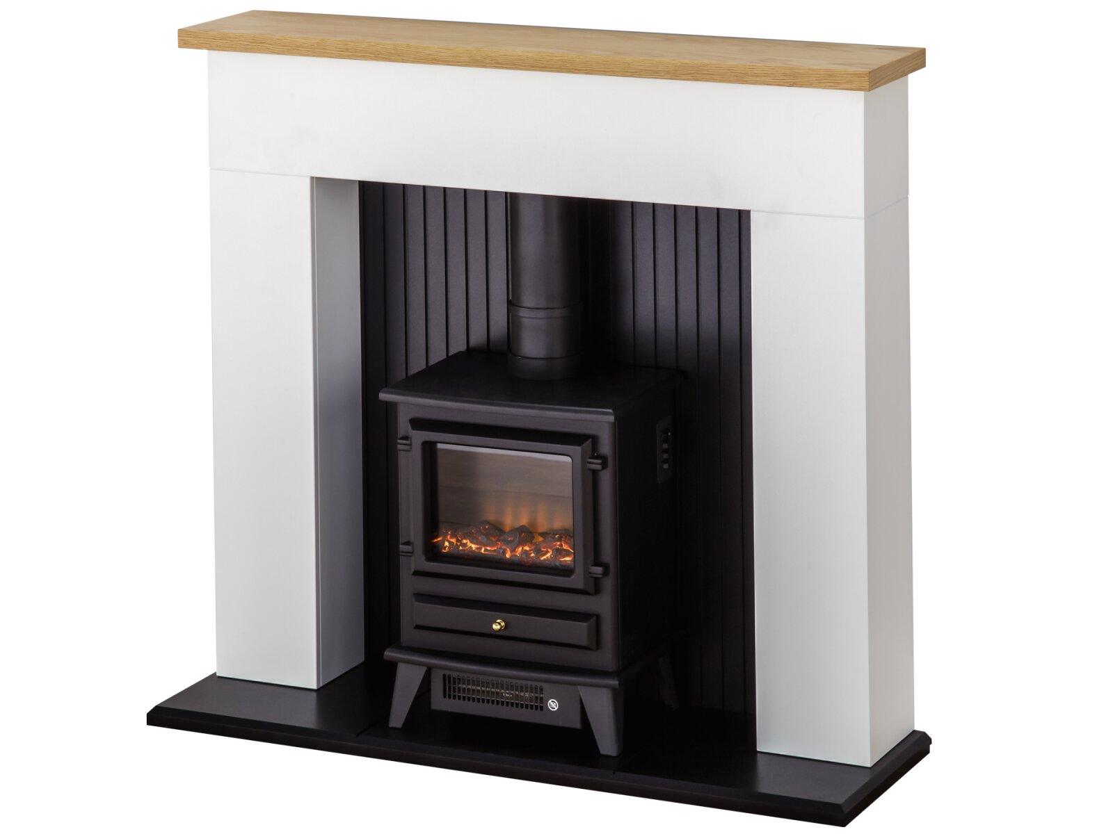 Adam Innsbruck Stove Suite in Pure White with Hudson Electric Stove, 48