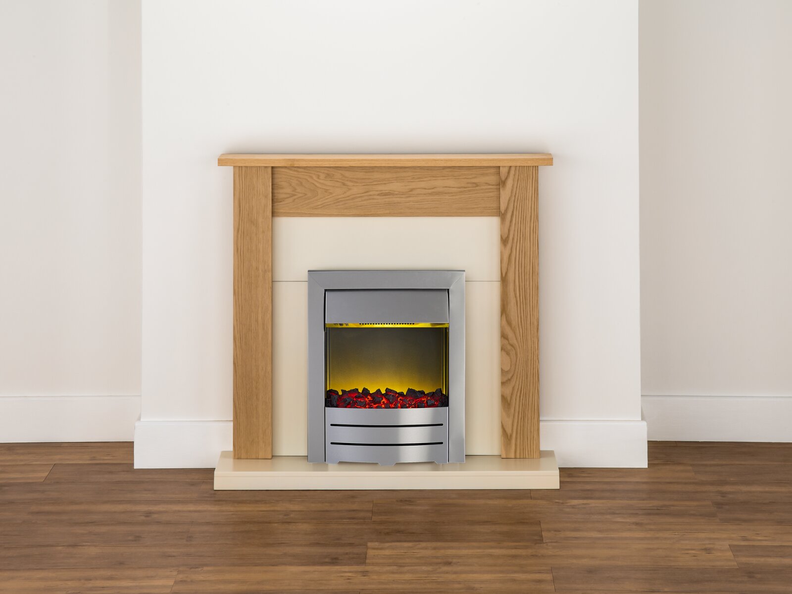 Adam Southwold Fireplace Suite in Oak with Colorado Electric Fire in