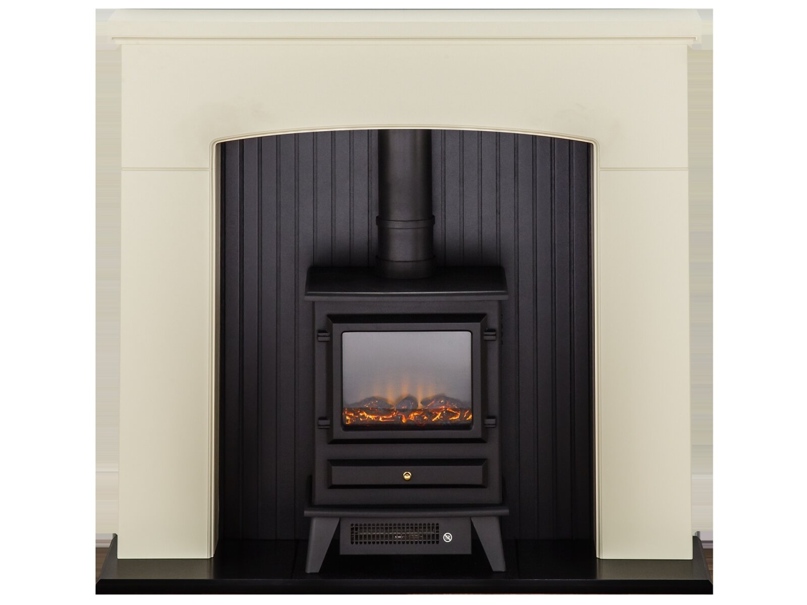 Adam Derwent Stove Suite in Cream with Hudson Electric Stove in Black