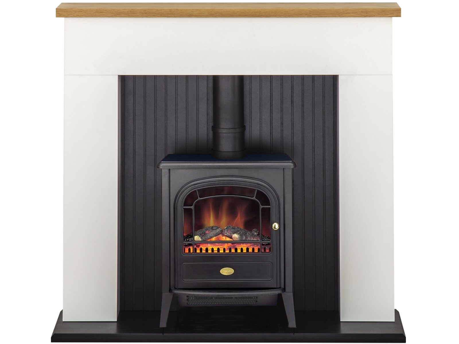 Adam Innsbruck Stove Suite in Pure White with Dimplex Club Electric