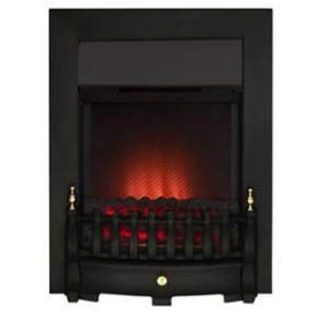 The Adam Ribbon Black Electric Fire With Black Blenheim Fret