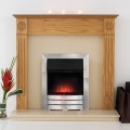 42" Newbury Natural Oak Fireplace with Adam Arizona Electric Fire