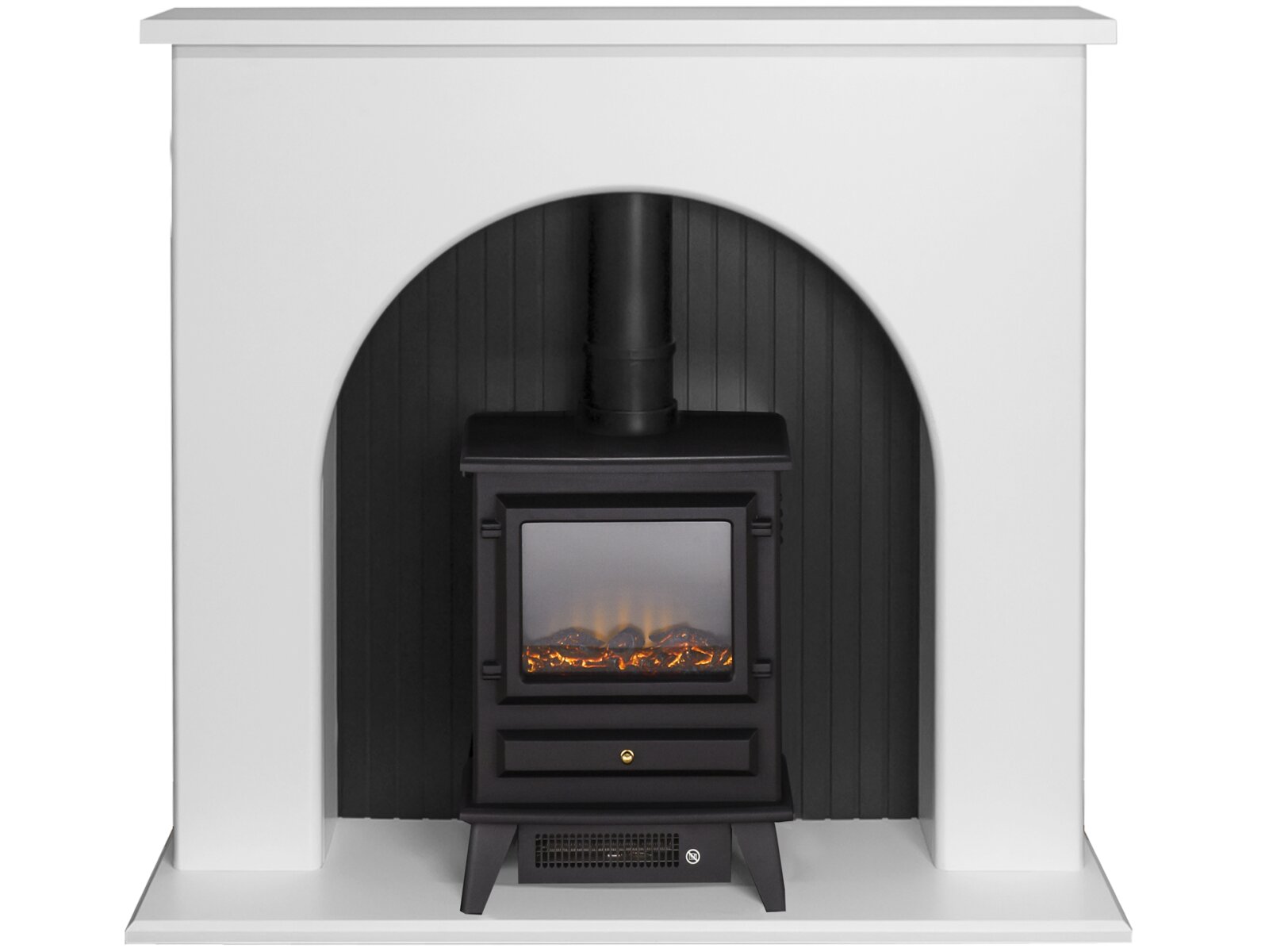 Adam Kirkham Stove Suite in Pure White with Hudson Electric Stove in